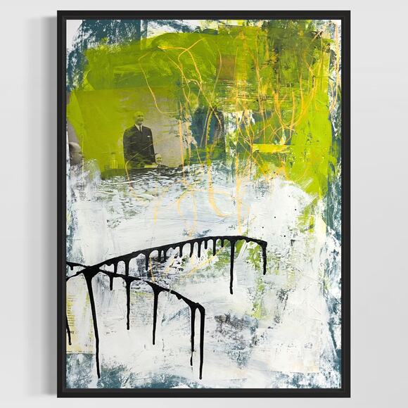Original Mixed Media Abstract Modern Art Painting 18x24 